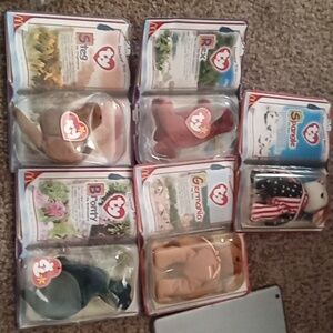 Teenie beanie babies 2000  REX STEG BRONTY GERMANIA SPANGLE SELLING AS LOT